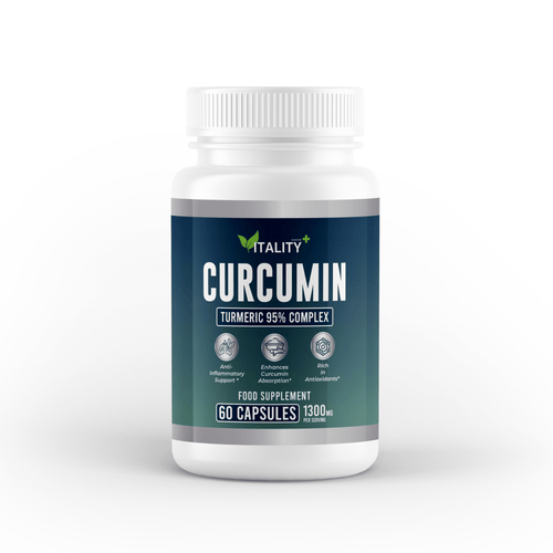 Premium Curcumin Turmeric 95% Capsules – 1800mg Organic Turmeric, 1500mg 95% Curcuminoids, 15mg Piper Nigrum – Joint, Inflammatory & Antioxidant Support – 1 Month Supply - Vitality Supplements