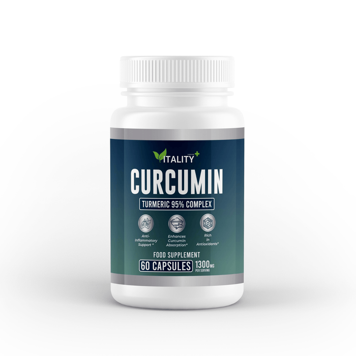 Premium Curcumin Turmeric 95% Capsules – 1800mg Organic Turmeric, 1500mg 95% Curcuminoids, 15mg Piper Nigrum – Joint, Inflammatory & Antioxidant Support – 1 Month Supply - Vitality Supplements