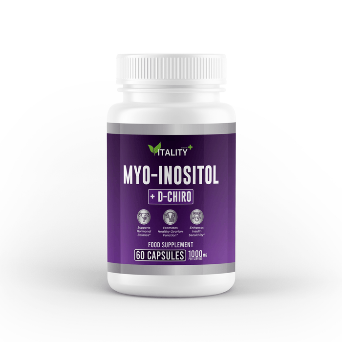 Premium Myo - Inositol + D - Chiro Capsules – 1000mg Myo - Inositol, 25mg D - Chiro – Hormonal Balance, Ovarian Support & Metabolic Health – 1 Month Supply - Vitality Supplements