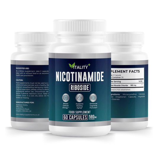 Premium Nicotinamide Riboside (NR) Capsules – 290mg NR Chloride – Cellular Energy, Longevity & Metabolic Support – 1 Month Supply - Vitality Supplements