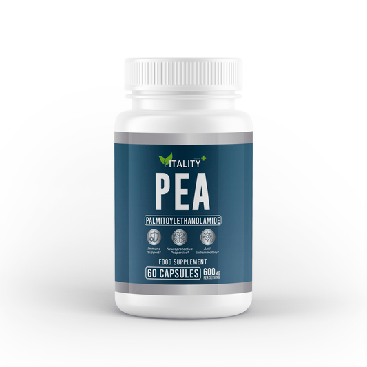 Premium PEA Capsules 600mg - High - Quality Supplement for Inflammation Balance and Mood Health, 30 Servings, 60 Capsules - Vitality Supplements