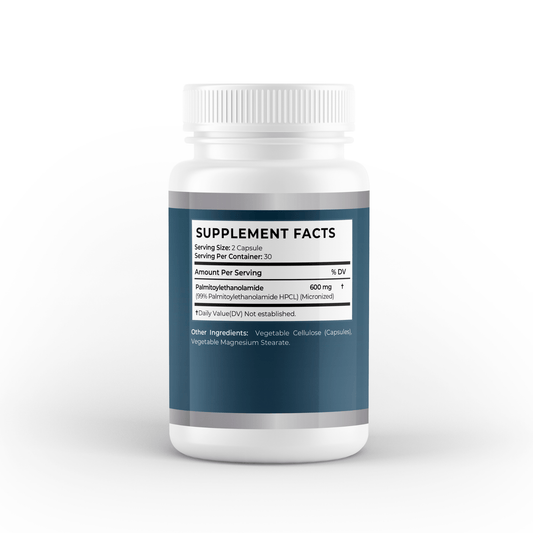 Premium PEA Capsules 600mg - High - Quality Supplement for Inflammation Balance and Mood Health, 30 Servings, 60 Capsules - Vitality Supplements