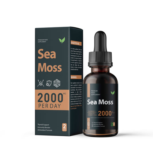 Premium Sea Moss Liquid Drops – 2000mg Sea Moss, Elderberry, Burdock Root, Bromelain, Vitamin C & Zinc – 60 Servings - Vitality Supplements