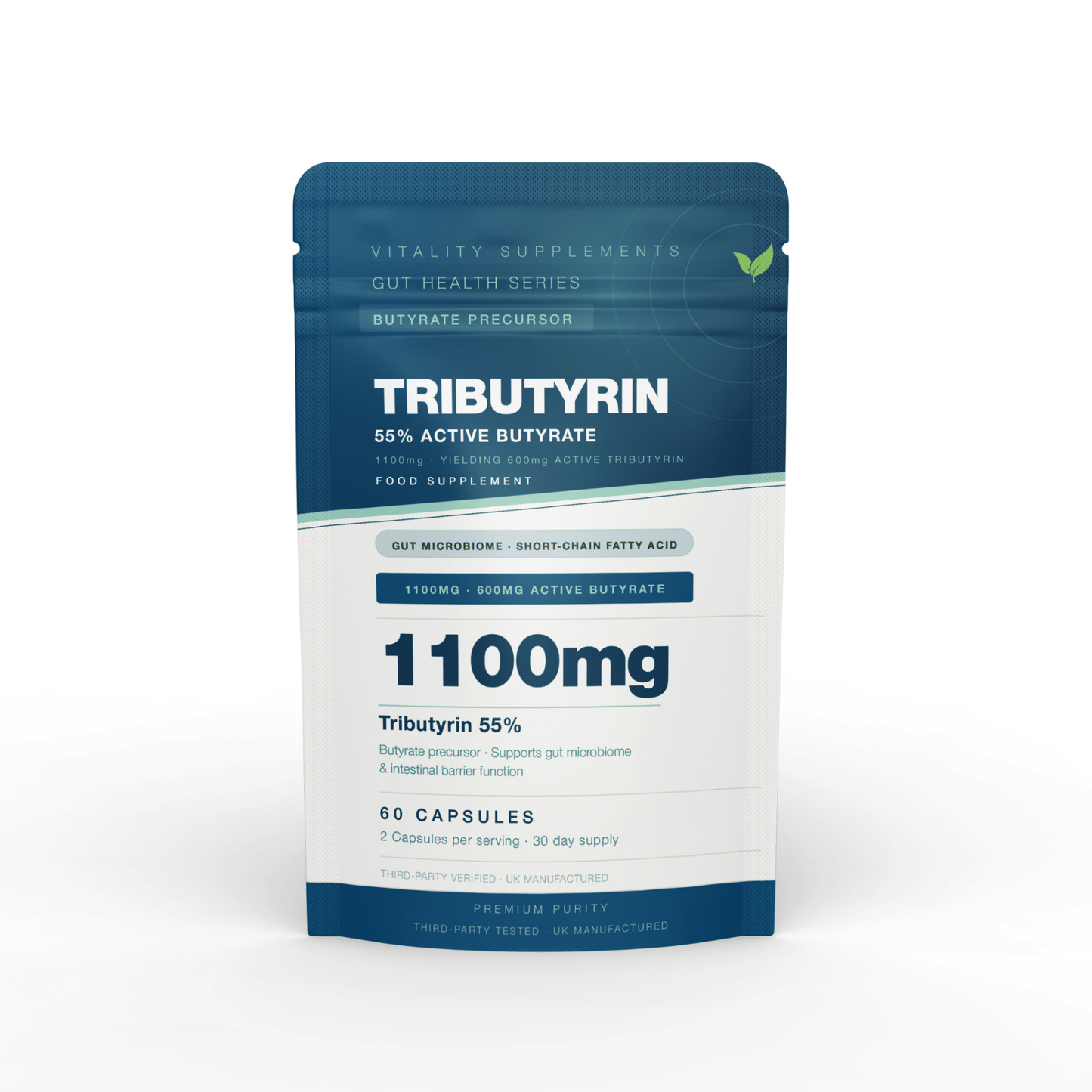 Tributyrin 1100mg Capsules – 600mg Active Tributyrin - Vitality Supplements