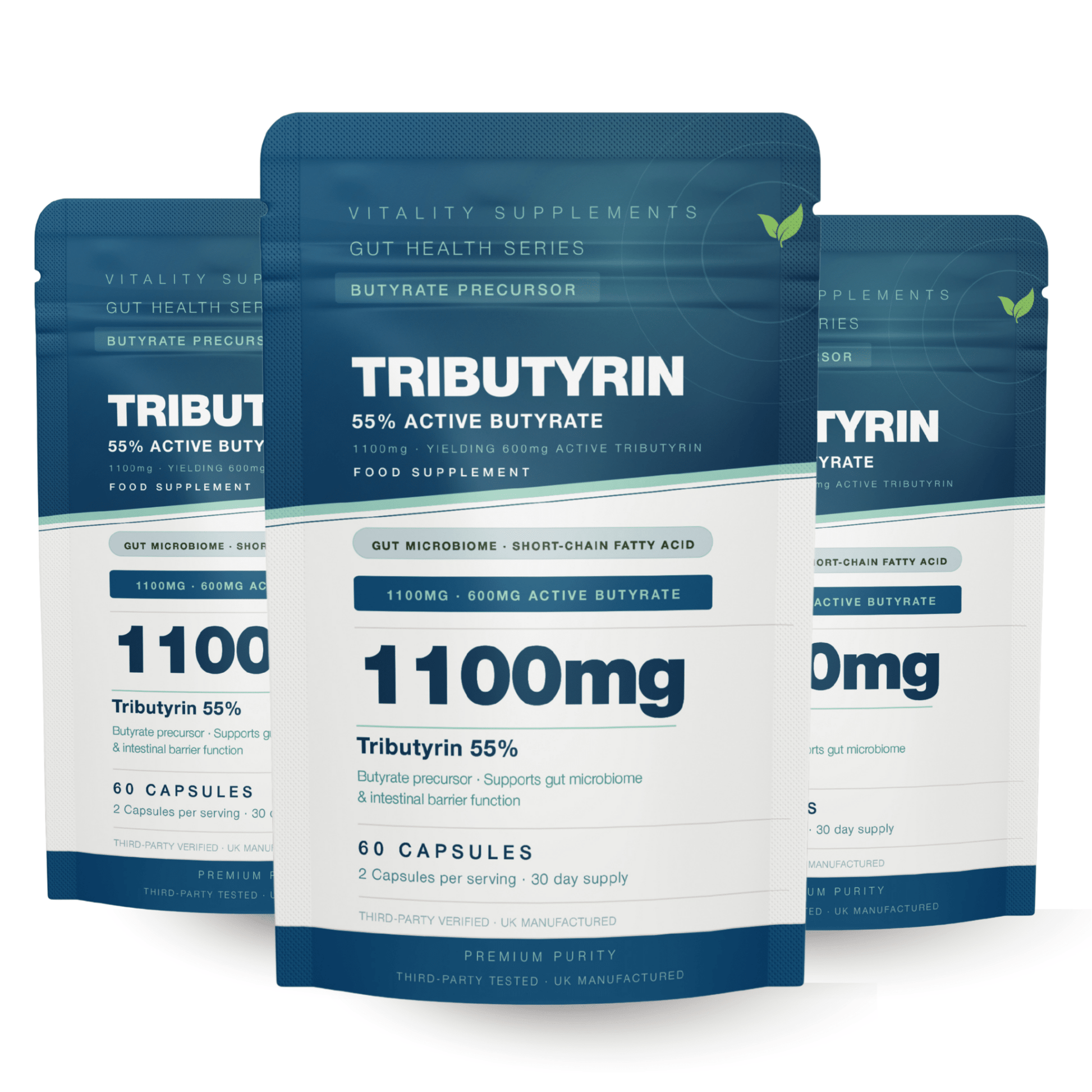 Tributyrin 1100mg Capsules – 600mg Active Tributyrin - Vitality Supplements