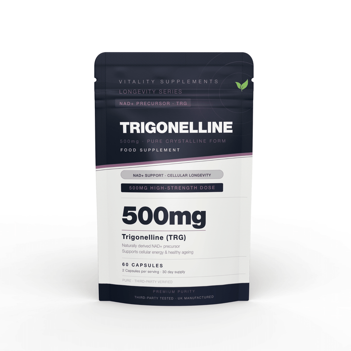Trigonelline 500mg Capsules – High-Strength TRG Supplement – 60 Capsules - Vitality Supplements