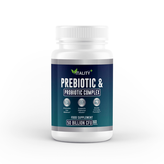 Ultimate Probiotic & Prebiotic Supplement – 50 Billion CFU Probiotic Blend & 250mg Prebiotic Fiber – 60 Capsules, 1 Month Supply for Gut Health - Vitality Supplements