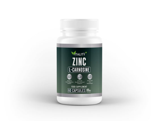 Zinc L - Carnosine 18 mg | Gut & Mucosal Lining Support | 60 Capsules - Vitality Supplements
