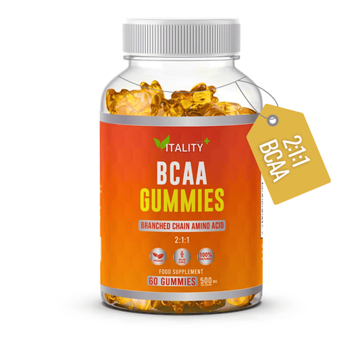 BCAA Gummies 2:1:1 with L-Leucine L-Isoleucine L-Valine | 500mg Per Serving | 1 Month's Supply - Vitality Supplements