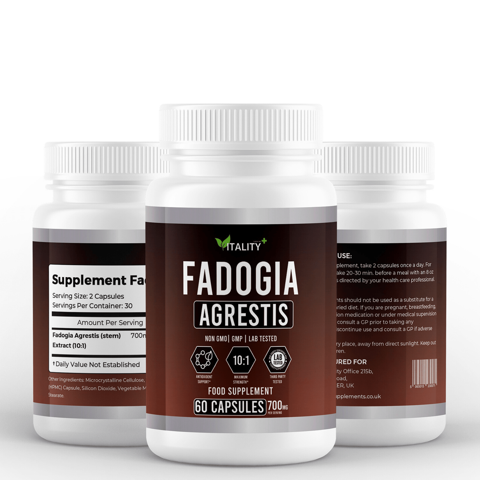 Fadogia Agrestis Supplement - 700mg | 1-Month Supply | Natural Testosterone Support - Vitality Supplements