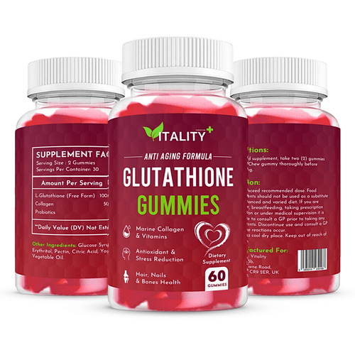 Glutathione Gummies | with Marine Collagen | 1050mg per Serving | 1 Month Supply - Vitality Supplements