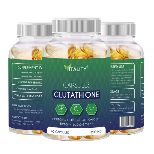 Glutathione Reduced 1200mg | High Strength Supplement | 60 Softgel Capsules | 1 Month Supply - Vitality Supplements