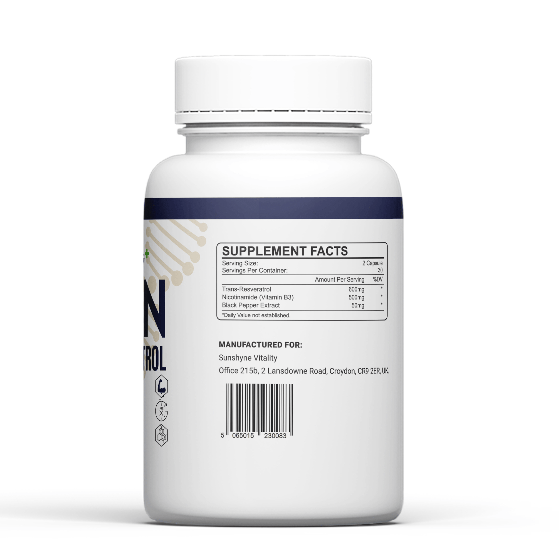High Purity NMN & Resveratrol Supplement - Elevate NAD+, Cellular Health & Longevity | 1100mg | 1 Months Supply - Vitality Supplements