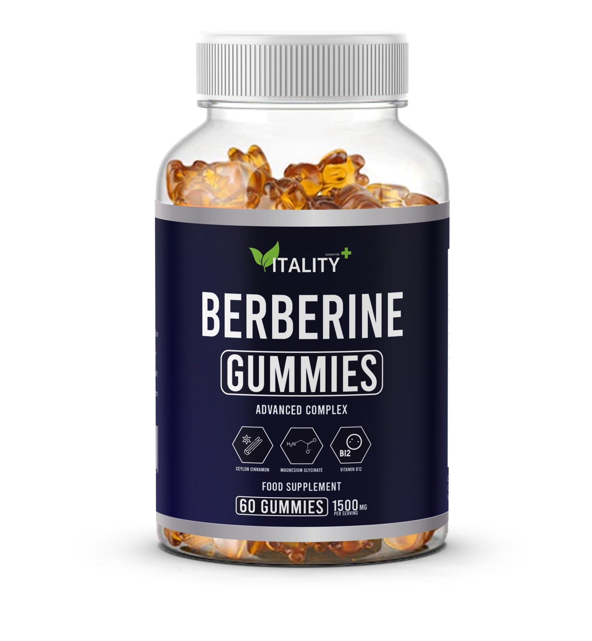 Vitality For Life Berberine Glucose Support Max Strength Berberine HCl Gummies - Natural Blood Sugar Support & Met