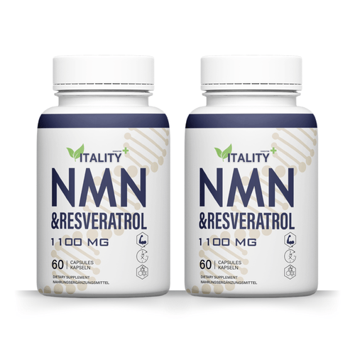 NMN & Resveratrol | 1100mg | 120 Caps | NAD+ | 2 Months Supply - Vitality Supplements