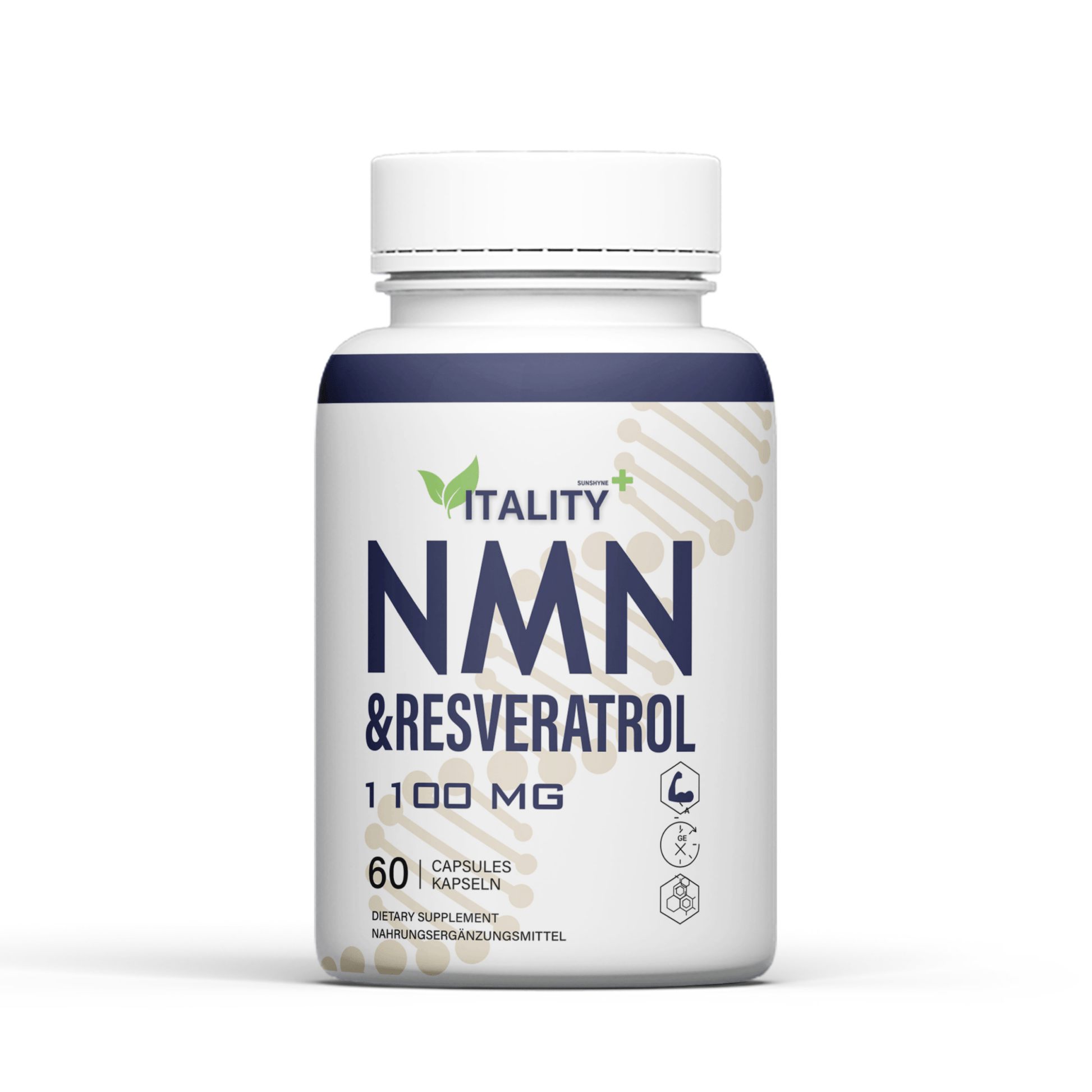 Premium NMN & Resveratrol Supplement 3 Months Supply - Elevate NAD+, Cellular Health & Longevity | 1100mg 99.95% Purity - Vitality Supplements