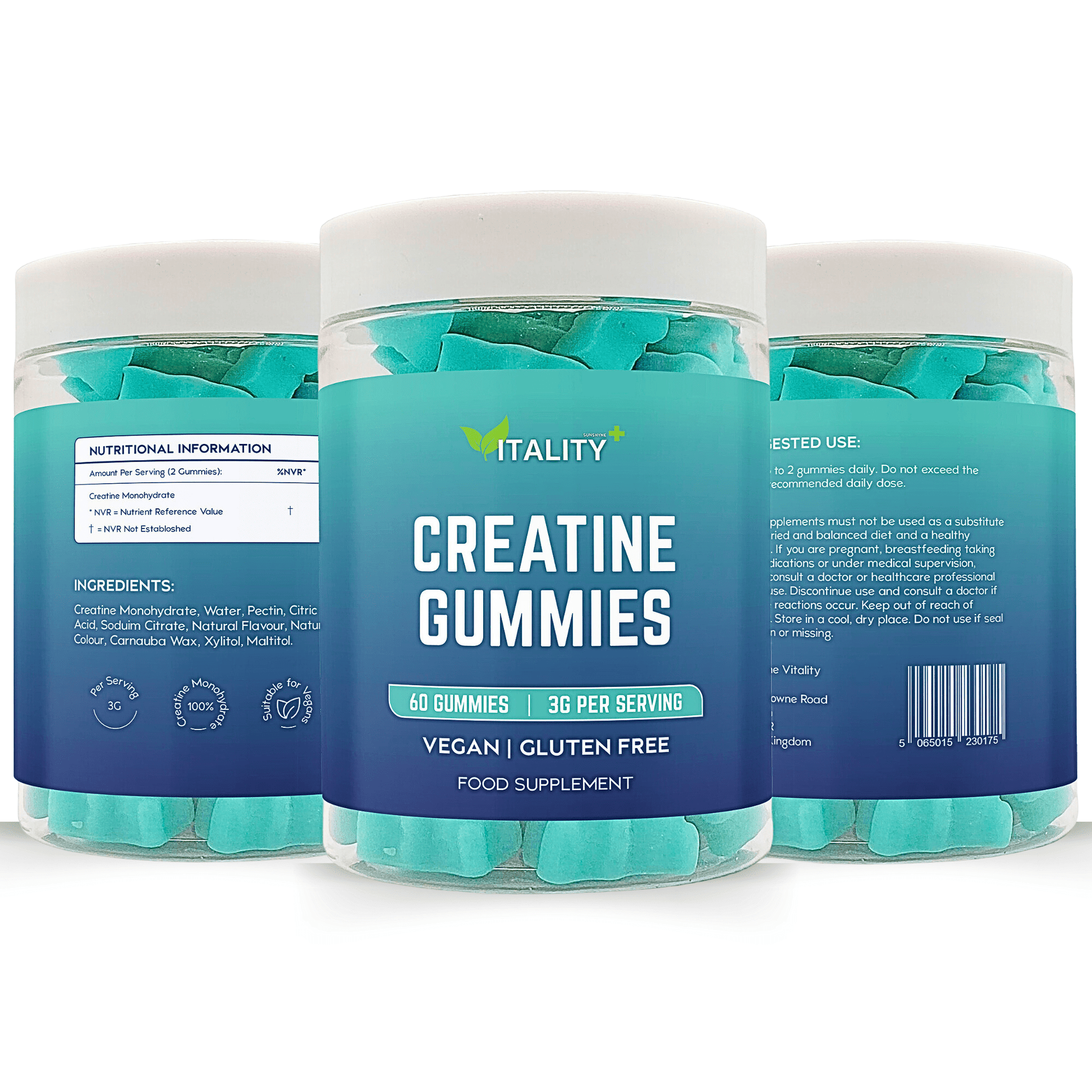 Pure Creatine Monohydrate Gummies | 3g Creatine per Serving | 2 Month Supply - Vitality Supplements